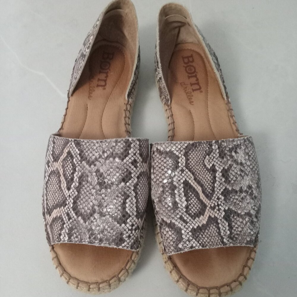 BORN ~ Leather Snake Print Espadrilles